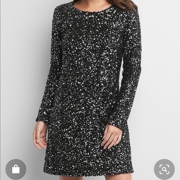 black sequin swing dress